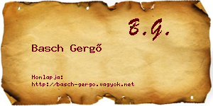 Basch Gergő névjegykártya